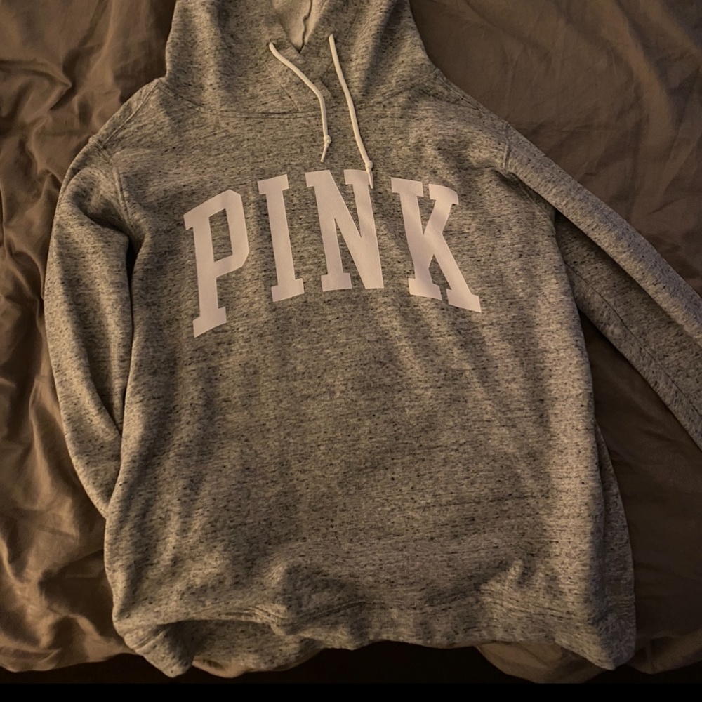 Pink Long Grey Hoodie